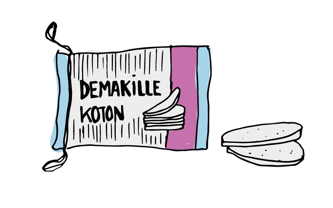 illustration d'un sachet de cotons à usage unique Demakille Coton 